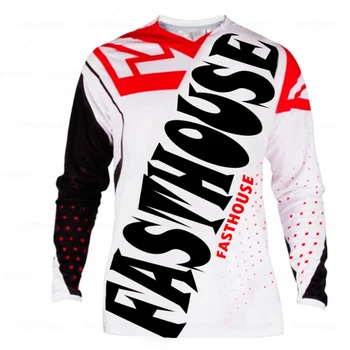 Fasthouse Kalnų Jersey Motokroso Marškinėliai Dviračių Džersis Lenktynių Kalnų Dviračių Polera Mtb Jersey Motociklų DH Sporto ilgomis Rankovėmis