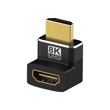 8K HDMI Suderinamus Laipsnį stačiu Kampu HDMI Adapteris-Suderinama Vyrų ir Moterų Alkūnė Jungtis HD Išplėtimo Jungtis