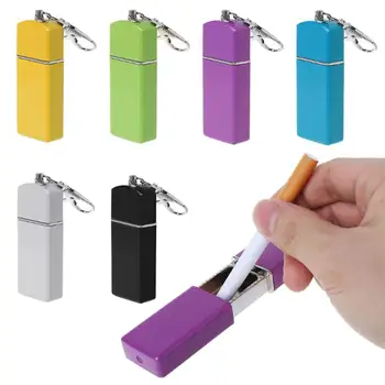 Nešiojamų Keychain Mini Pocket Metalo Peleninė Su Dangteliu Keychain Kišenėje Lauko Rūkymas Blykstės Laikiklį Atveju Lauko Rūkymas Priedų