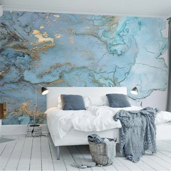 wellyu foto tapetai, 3d Custom freskos Elegantiškas šviesiai prabangus Aukso Mėlyna fono Tekstūra sienos tapety behang обои на стену