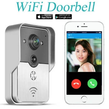WiFi Bevielio Vaizdo Duris Telefono ryšio Smart Doorbell Peehole Kamera PIR infraraudonųjų SPINDULIŲ Naktinio Matymo Žadintuvo 