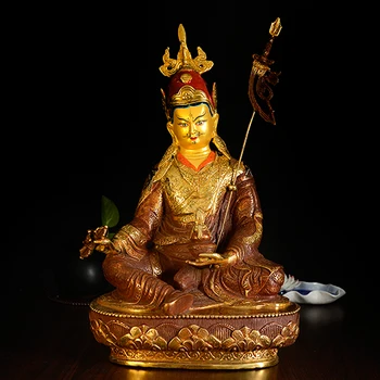 32cm AUKŠČIO# GEROS # palaiminti Saugos ir Sveikatos Talismanas #efektyvių Apsaugos Auksu Padmasambhava Guru Rinpoche Budos statula