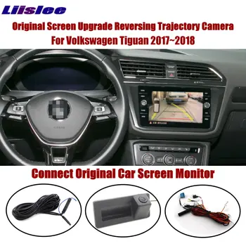 Automobilio Galinio vaizdo Kamera VW Tiguan (AD/BW) 2016-2023 MQB MIB Sistema, Originalus Display CAM Intelligent Dynamic Trajektorija Nuotrauką