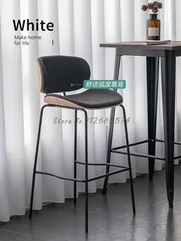 Šiaurės Baro Kėdės Modernus Minimalistinio Kavinė Aukštų Kėdžių Atlošas Dizaineris Šviesos Prabangių Namų Kietos Medienos Baro Kėdė
