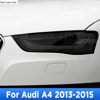 2vnt Audi A4 B8 Automobilių Apima Žibintų Apsauginės Plėvelės Rūkyti Balck Lipdukas Priedai Anti Nulio Auto Remonto priekiniai Žibintai
