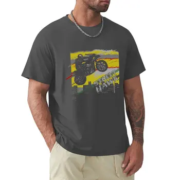 Gatvės Hawk T-Shirt estetinės drabužius korėjos mados prakaito marškiniai vyrai