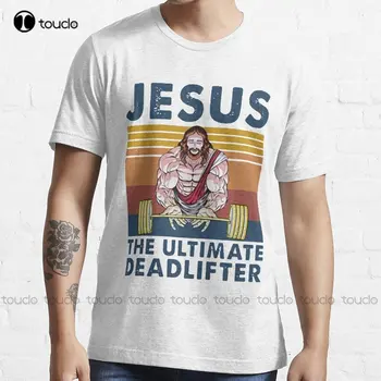 Jėzus Galutinis Deadlifter Salė, Darbo, Sporto Derliaus Tendencijos T-Shirt Juokinga Meno Streetwear Animacinių Filmų Tee Užsakymą Dovana