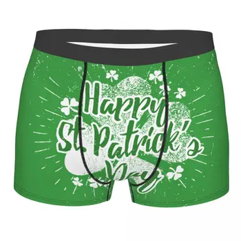 Airijos Pasisekė, Žalia Shamrock Žmogus Apatiniai St Patrick ' s Day trumpikes Kelnaitės Juokingas Vidurio Juosmens Kelnės už Homme Plus Size