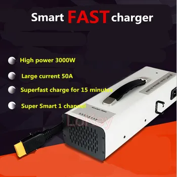 14S 58.8 V (vieno kanalo smart greitas įkroviklis 50A 3000W greitai už 12-14S ličio baterija, 