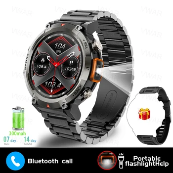 2023New Lauko Smart Watch Vyrai Su Žibintuvėlis Sporto Fitneso Apyrankę Kraujo Spaudimas IP67 atsparus Vandeniui Smartwatch 