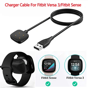 Įkrovimo Dokas Fitbit Versa 3 Smart Žiūrėti Pakeitimo USB Greito Įkrovimo Kabelis Magnetinio Lopšys Fitbit Prasme Įkroviklio Stovas