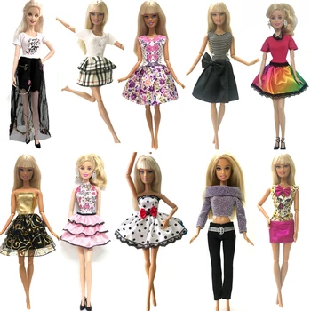 NK 10 Nustatyti, 30CM Princesė Apranga Graži Šalis Drabužių Viršų Mados Suknelė Barbie Lėlės Priedai Geriausi Mergaičių Dovana Kūdikio Žaislas DZ