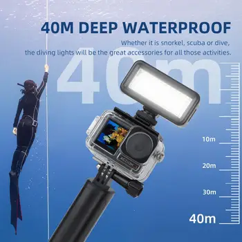 40m Vandeniui Povandeninis Led Užpildyti Šviesos Didelės Galios Nardymo Vaizdo Lempa Action3/GoPro10 Fotoaparatas