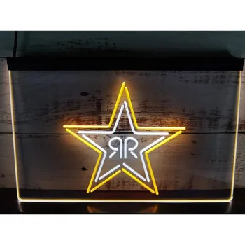 Rockstar Energy - RR Star Logotipo Dual Spalvos LED Neoninis Ženklas