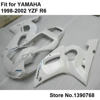 Nemokamai 7 dovanos motociklo lauktuvės komplektas Yamaha balti YZF R61998-2002 purvasargiai nustatyti YZF-R6 98 99 00 01 02 LV38