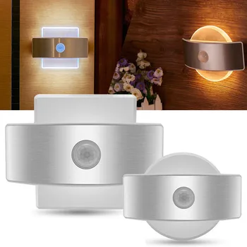 USB Įkrovimo Naktį Šviesa Su Judesio davikliu 14 LED Jutiklis Šviesos Belaidžio Sienos Lempos Šviesos Vaikams, Miegamojo Lovos Laiptai