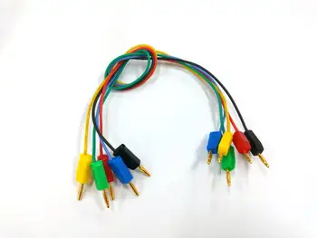 naujas 5color Silikono Linija Auksą, padengtą 2mm Banana plug iki 2mm plug Kabelio bandymo kabelis