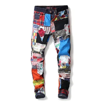 Karšto Pardavimo Mados Prekės ženklų Kratinys Kankina Džinsai Vyrams Aukštos Kokybės Tiesiai Denim Džinsai Vintage Laisvalaikio Dviratininkas Pants Plus Size