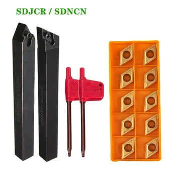 1PC SDJCR1010H07 SDJCR1212H07 SDJCR1616H07 SDNCN1010H07 SDNCN1212H07 CNC Staklės, Tekinimo Įrankių Laikiklis DCMT DCGT Įdėklai