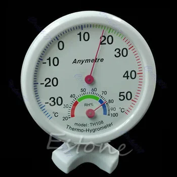 Mini Drėgmės Termometras Metrų Apvalus Laikrodis-formos Patalpų Lauko Drėgmėmačiu Drėgmės, Temperatūros Matuoklis Daviklis