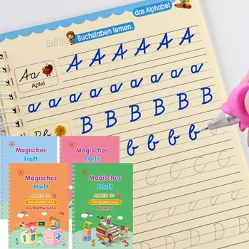 4 Knyga/set Rašymo Praktika Vaikams Nešiojamieji kompiuteriai Matematikos Montessori Kaligrafija Išmokti Rašyti Vaikams vokietijos Knygų Kopijuoti Knyga
