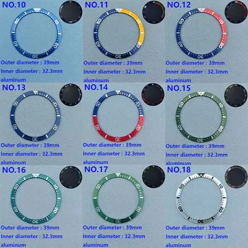 žiūrėti žiedas 39mm*32.3 mm aukštos kokybės plokščių šviesos aliuminio įdėta į išorinį žiedą pakeitimo žiūrėti priedai