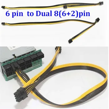 PCI Express pcie PCI-E GPU Grafikos Vaizdo plokštė Molex 6pin 6 pin, dual 8 Pin 6+2) pin PSU Maitinimo Splitter Cable BTC Miner