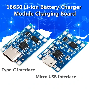 TP4056 Mini Micro Tipas-c USB 5V 1A 18650 Li-ion Baterijos Kroviklio Modulis Įkrovimo Lenta Su Apsauga Dvejopą Funkciją 1ALi-ion 