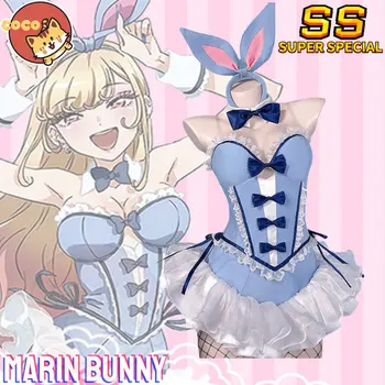 Kokosų-SS Anime Mano Suknelė Numylėtinis Marinas Katytė Cosplay Kostiumų Marin Sexy Blue Bunny Mergina Cosplay Kostiumų ir Perukų
