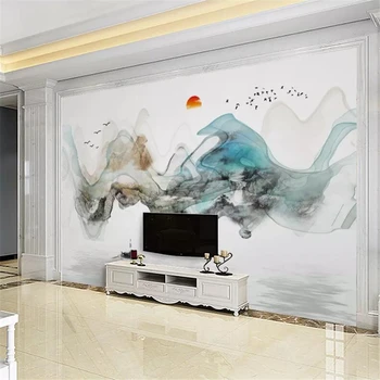 beibehang Užsakymą tapetai 3d freskomis naujas Kinijos abstrakčiai rašalo kraštovaizdžio meno aliejaus tapybai TV foną juostos ekrane 3d tapetai