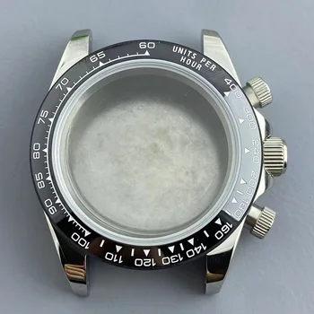 40mm Žiūrėti Atveju Trijų akių Kvarco VK63 Judėjimo Viso atveju 30.5 mm Dial Watch Priedai Vyrų Laikrodžių Atveju, Plieno Diržas Vandeniui 100