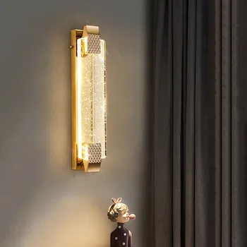 Prabanga Vila Kambarį Burbulas Kristalų Sienos Lempos Postmodernaus Miegamojo Lovos Sienų apšvietimo TV Foninį LED Eilėje Sienos Sconces