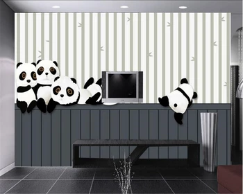 beibehang tapety Didelis mados paprasta šilko audinio tapetai, vaikų kambarys neklaužada giant panda atgal, sienos tapetai, sienų ir 3 d