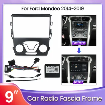2Din 9 Colių Automobilio Stereo Radijas, CD DVD GPS Skydelis Garso Mount Fasciją Rinkinys Rėmas Ford Mondeo 5 2014-2019 Montavimo Adapteris Brūkšnys Apdaila