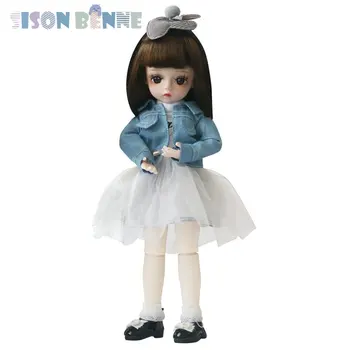 SISON BENNE 12 colių Mergina Lėlės 1/6 BJD Doll su Visa Apranga, Veido Makiažas Baigtas Vaikų Žaislas
