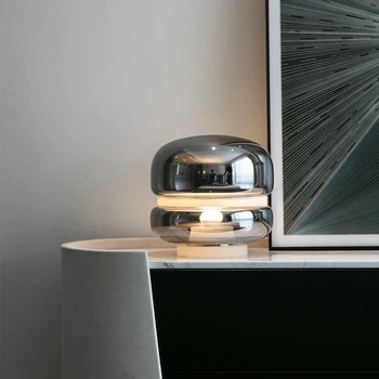 Postmodernios Kūrybinės Natūralaus Akmens Stalo Lempa Dizaineris Modelis Kambarys Studijų Miegamojo Lovos Stiklo Apšvietimo Apdaila Papuošalai