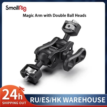 SmallRig Dual DSLR Fotoaparatas Magic Arm su Dvigubo Ballheads( Arri rasti Smeigtukai ir 1/4