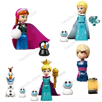 45 Naujas princesė Buliding Blokuoti Plytų Elsa ANNA Ariel Andrea Mini figūrėlių, Vaikas Asamblėjos Švietimo Žaislai, Gimtadienio Dovanos