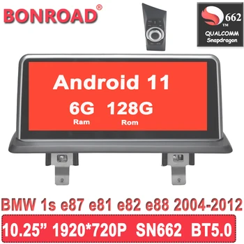 Bonroad Android 11 Qualcomm Automobilio Multimedijos Grotuvo BMW E81 E82 E87 E88 WIFI Carplay BT5.0 IPS Ekraną, GPS Navi 