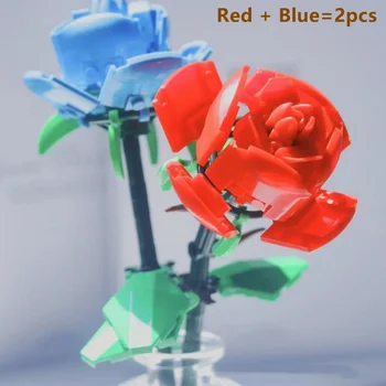 1pc Gėlės Rožės Kūrimo Bloką Puokšte, Smulkių Dalelių Suderinamas su Lego Surinkti Gėlių Atostogų Dovanų Rožių Serija Aldult