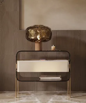 Šviesos prabanga staliukas Advanced italijos minimalistinio akrilo šiuolaikinės paprasta saugojimo staliukas